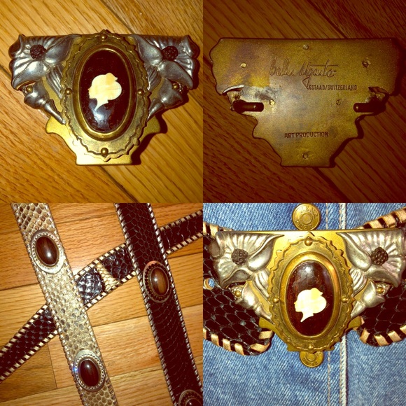 *RARE* 80’s Cesar Ugarte Buckle & 3 Snakeskn Belts - Picture 3 of 8